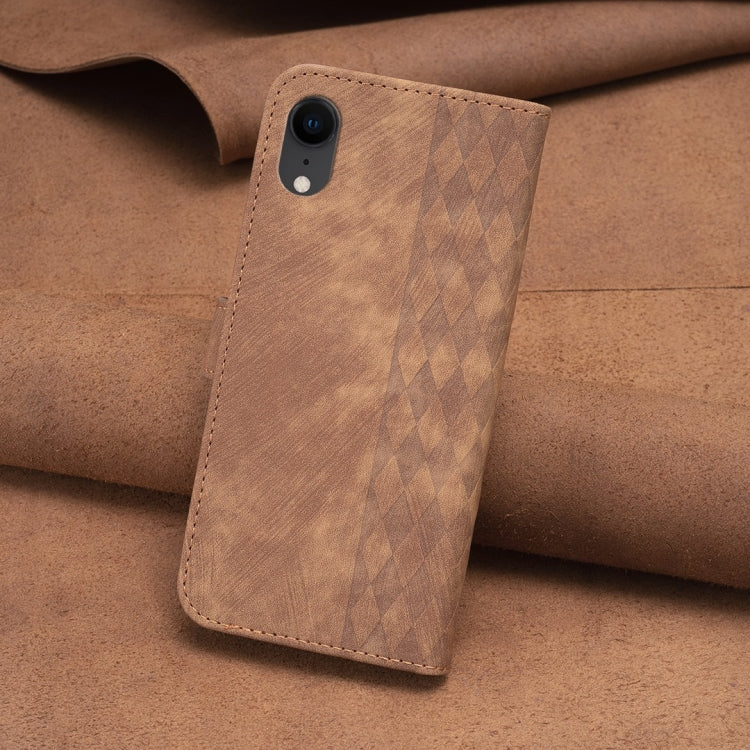 Plaid Embossed Leather Phone Case, For iPhone XR, For iPhone XS Max, For iPhone 15, For iPhone SE 2022 / 7 / 8