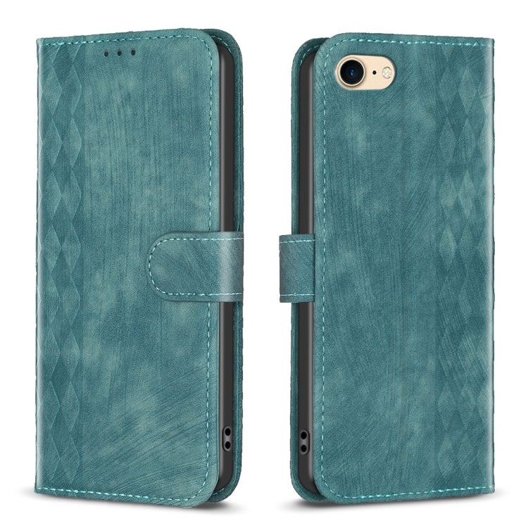 Plaid Embossed Leather Phone Case, For iPhone XR, For iPhone XS Max, For iPhone 15, For iPhone SE 2022 / 7 / 8