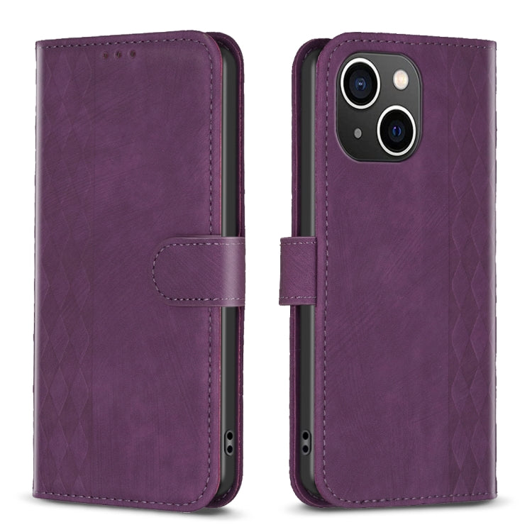 Plaid Embossed Leather Phone Case, For iPhone XR, For iPhone XS Max, For iPhone 15, For iPhone SE 2022 / 7 / 8