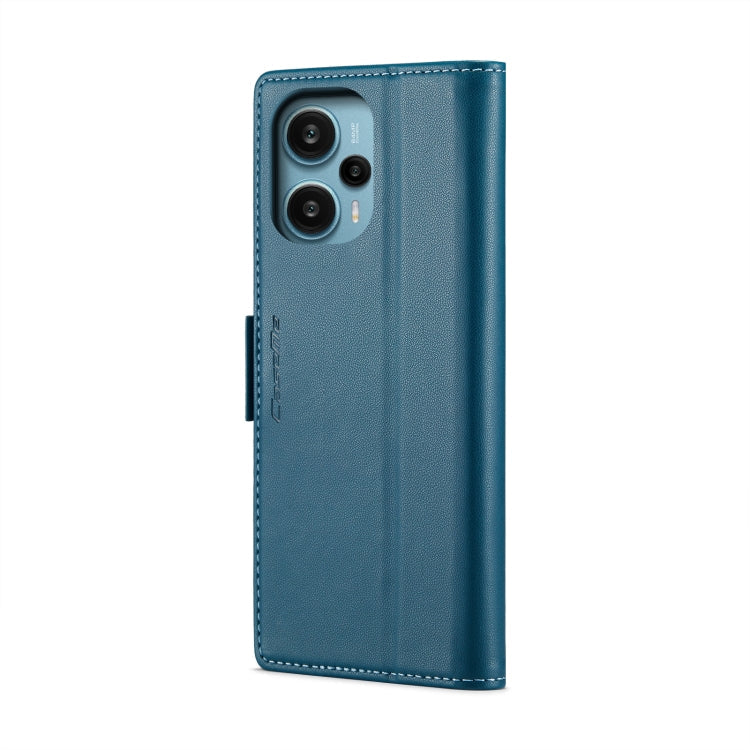 For Xiaomi Poco F5 5G/Redmi Note 12 Turbo 5G CaseMe 023 Butterfly Buckle Litchi Texture RFID Anti-theft Leather Phone Case(Blue)