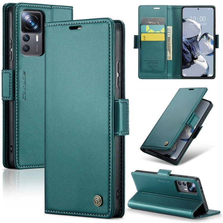 For Xiaomi 12T /12T Pro/Redmi K50 Ultra CaseMe 023 Butterfly Buckle Litchi Texture RFID Anti-theft Leather Phone Case(Pearly Blue)