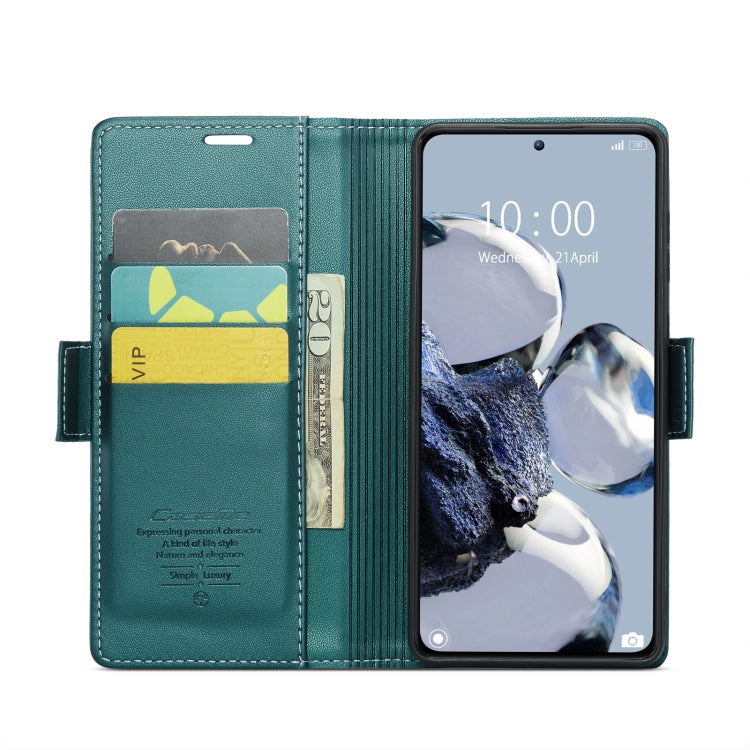 For Xiaomi 12T /12T Pro/Redmi K50 Ultra CaseMe 023 Butterfly Buckle Litchi Texture RFID Anti-theft Leather Phone Case(Pearly Blue)