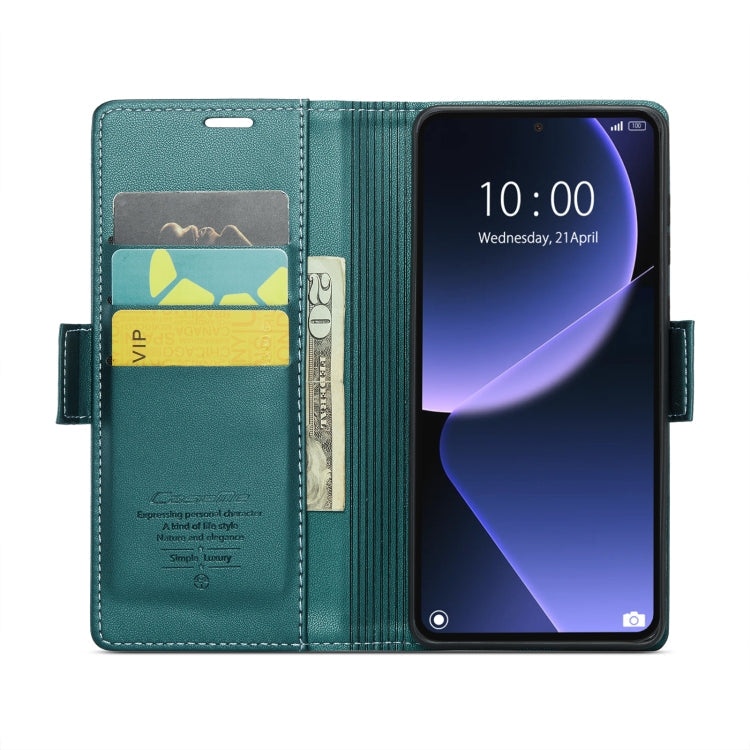 For Xiaomi 13T/13T Pro CaseMe 023 Butterfly Buckle Litchi Texture RFID Anti-theft Leather Phone Case(Pearly Blue)