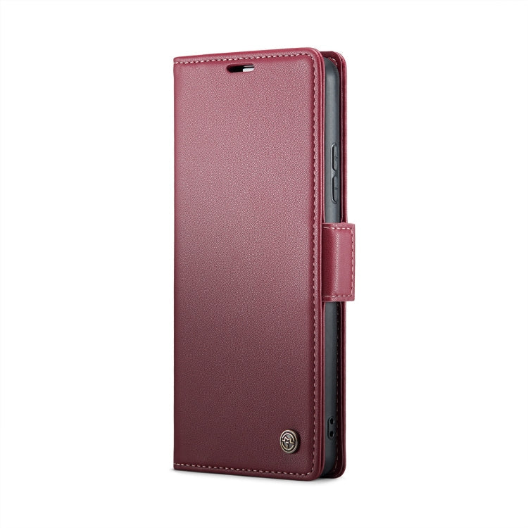 For Xiaomi 14 Pro CaseMe 023 Butterfly Buckle Litchi Texture RFID Anti-theft Leather Phone Case(Wine Red)