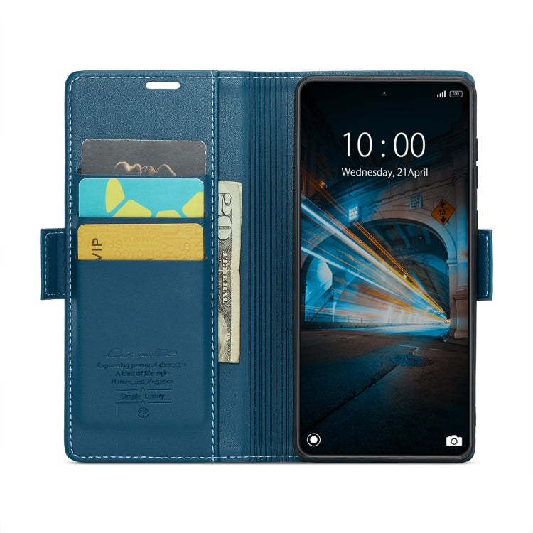 For Xiaomi 14 CaseMe 023 Butterfly Buckle Litchi Texture RFID Anti-theft Leather Phone Case(Blue)