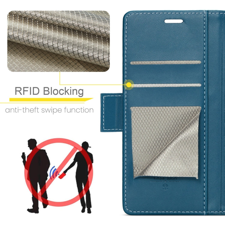 For Xiaomi 14 CaseMe 023 Butterfly Buckle Litchi Texture RFID Anti-theft Leather Phone Case(Blue)
