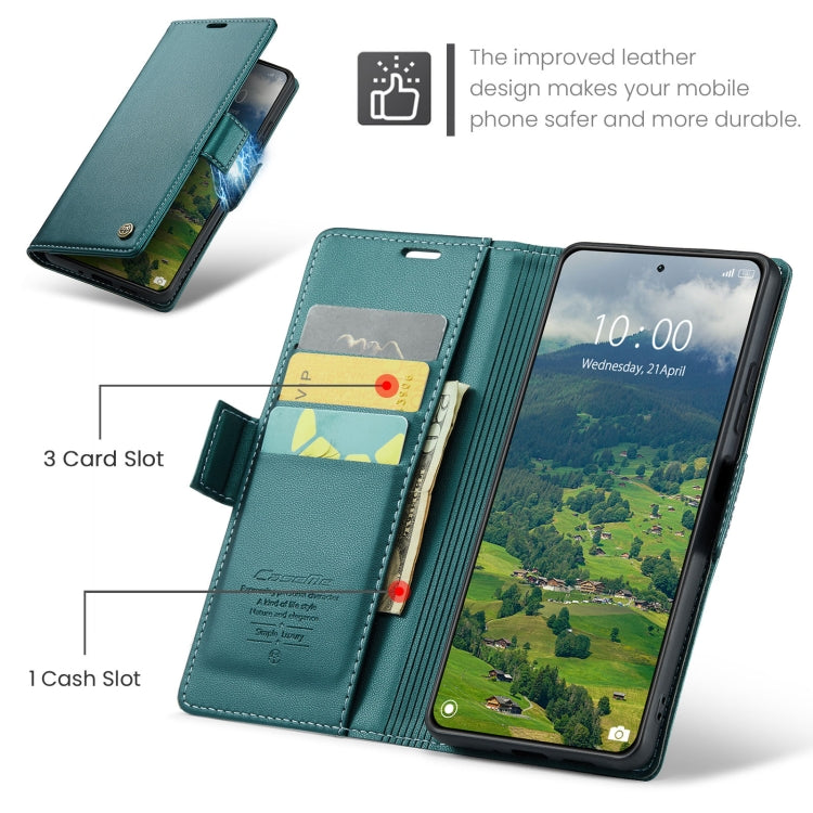 For Xiaomi 14 CaseMe 023 Butterfly Buckle Litchi Texture RFID Anti-theft Leather Phone Case(Pearly Blue)