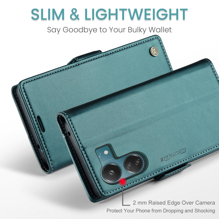 For Xiaomi Poco C65 4G CaseMe 023 Butterfly Buckle Litchi Texture RFID Anti-theft Leather Phone Case(Pearly Blue)