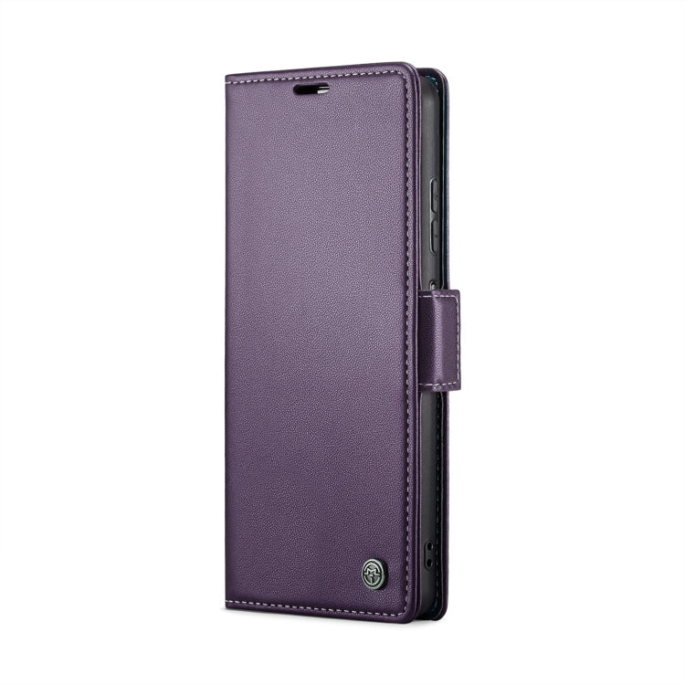 For Xiaomi Redmi Note 13 5G CaseMe 023 Butterfly Buckle Litchi Texture RFID Anti-theft Leather Phone Case(Pearly Purple)