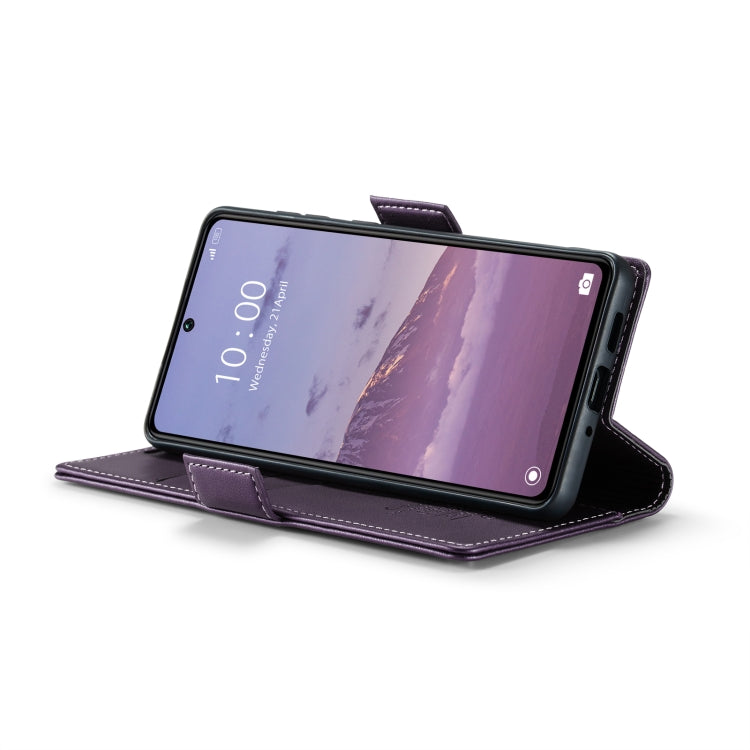 For Xiaomi Poco X6 5G CaseMe 023 Butterfly Buckle Litchi Texture RFID Anti-theft Leather Phone Case(Pearly Purple)