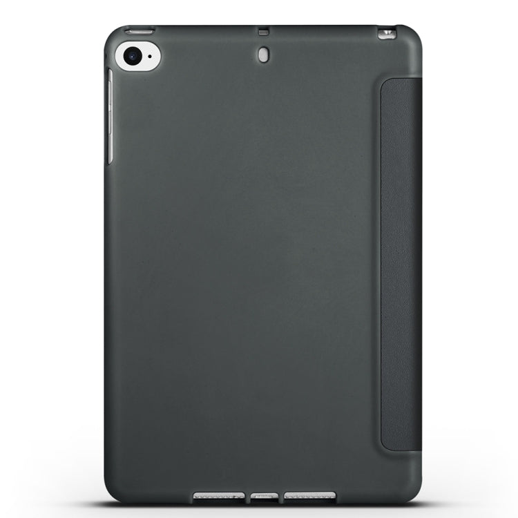 For iPad mini 5 / 4 / 3 / 2 / 1 3-folding TPU Horizontal Flip Leather Tablet Case with Holder(Black)