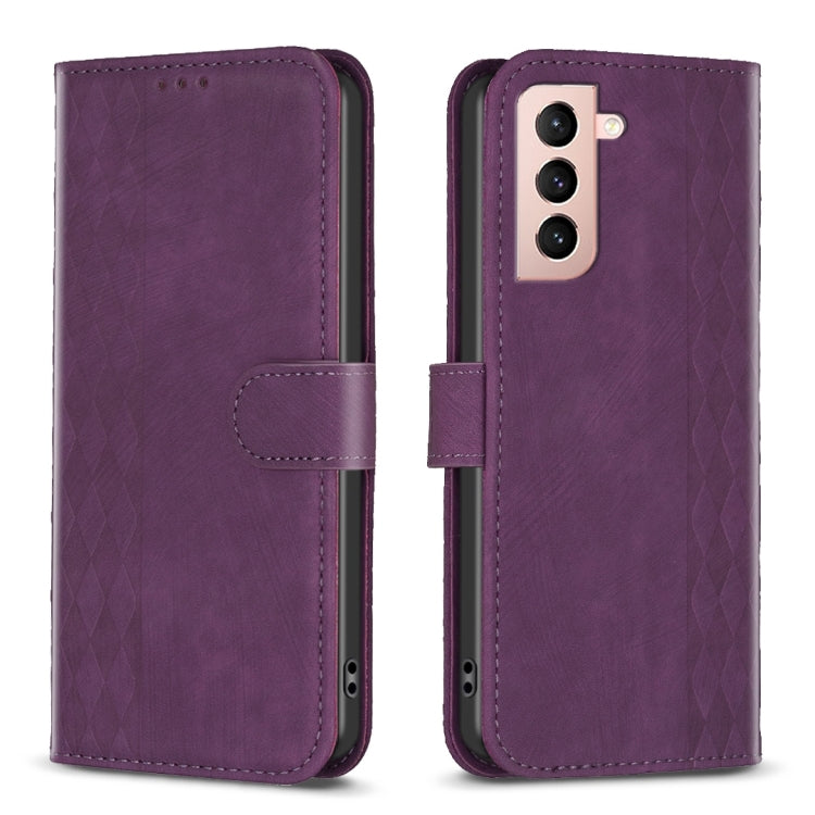 Plaid Embossed Leather Phone Case, For Samsung Galaxy S22 Ultra 5G, For Samsung Galaxy S21 5G, For Samsung Galaxy S21+ 5G, For Samsung Galaxy S21 Ultra 5G