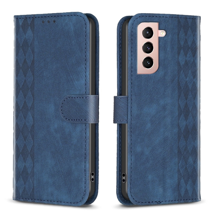 Plaid Embossed Leather Phone Case, For Samsung Galaxy S22 Ultra 5G, For Samsung Galaxy S21 5G, For Samsung Galaxy S21+ 5G, For Samsung Galaxy S21 Ultra 5G