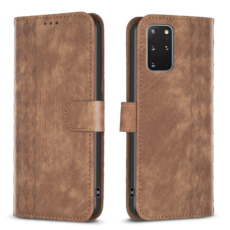 Plaid Embossed Leather Phone Case, For Samsung Galaxy S21 FE 5G, For Samsung Galaxy S20, For Samsung Galaxy S20+, For Samsung Galaxy S20 FE