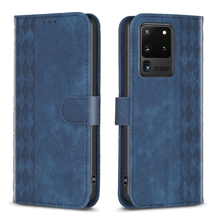 Plaid Embossed Leather Phone Case, For Samsung Galaxy S20 Ultra, For Samsung Galaxy A03s / A02s, For Samsung Galaxy A12, For Samsung Galaxy A13 4G/5G