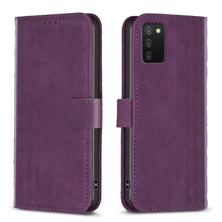 Plaid Embossed Leather Phone Case, For Samsung Galaxy S20 Ultra, For Samsung Galaxy A03s / A02s, For Samsung Galaxy A12, For Samsung Galaxy A13 4G/5G