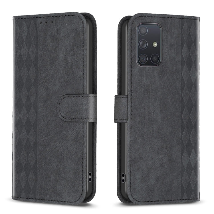 Plaid Embossed Leather Phone Case, For Samsung Galaxy A52 4G/5G, For Samsung Galaxy A53, For Samsung Galaxy A54, For Samsung Galaxy A71 4G