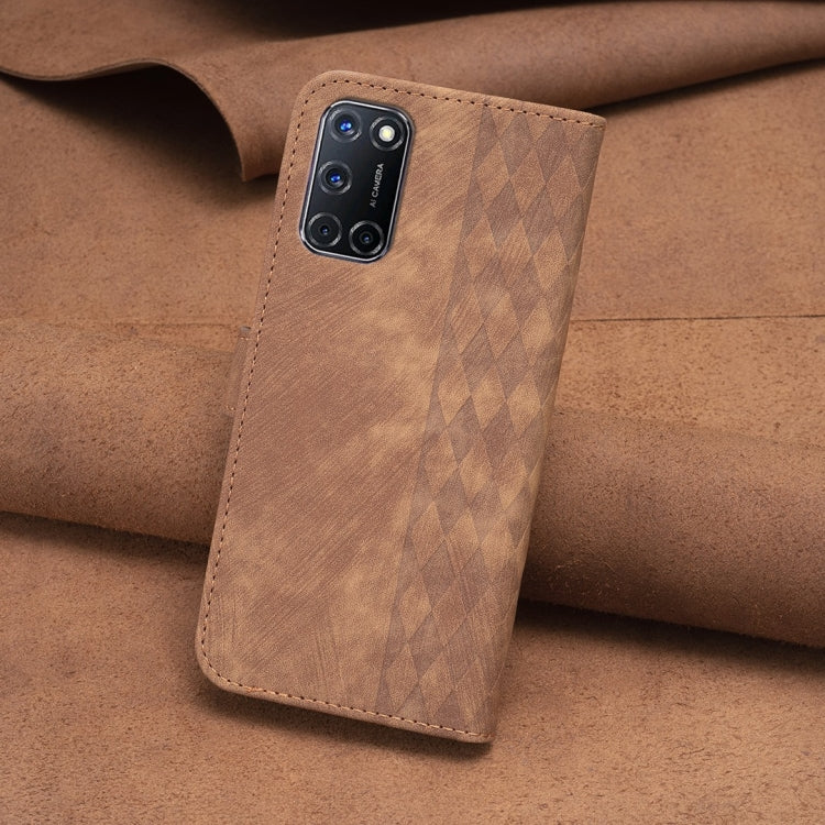 Plaid Embossed Leather Phone Case, For Samsung Galaxy A72 4G/5G, For Samsung Galaxy A73