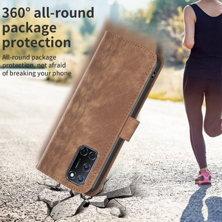 Plaid Embossed Leather Phone Case, For Samsung Galaxy A72 4G/5G, For Samsung Galaxy A73