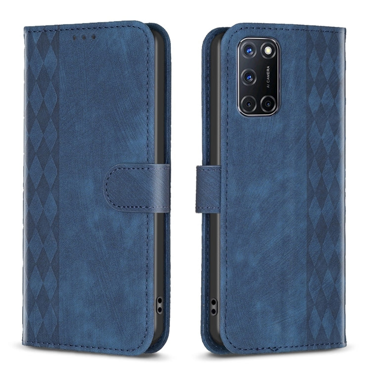 Plaid Embossed Leather Phone Case, For Samsung Galaxy A72 4G/5G, For Samsung Galaxy A73