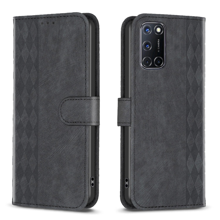 Plaid Embossed Leather Phone Case, For Samsung Galaxy A72 4G/5G, For Samsung Galaxy A73