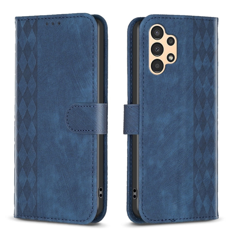 Plaid Embossed Leather Phone Case, For Samsung Galaxy A72 4G/5G, For Samsung Galaxy A73
