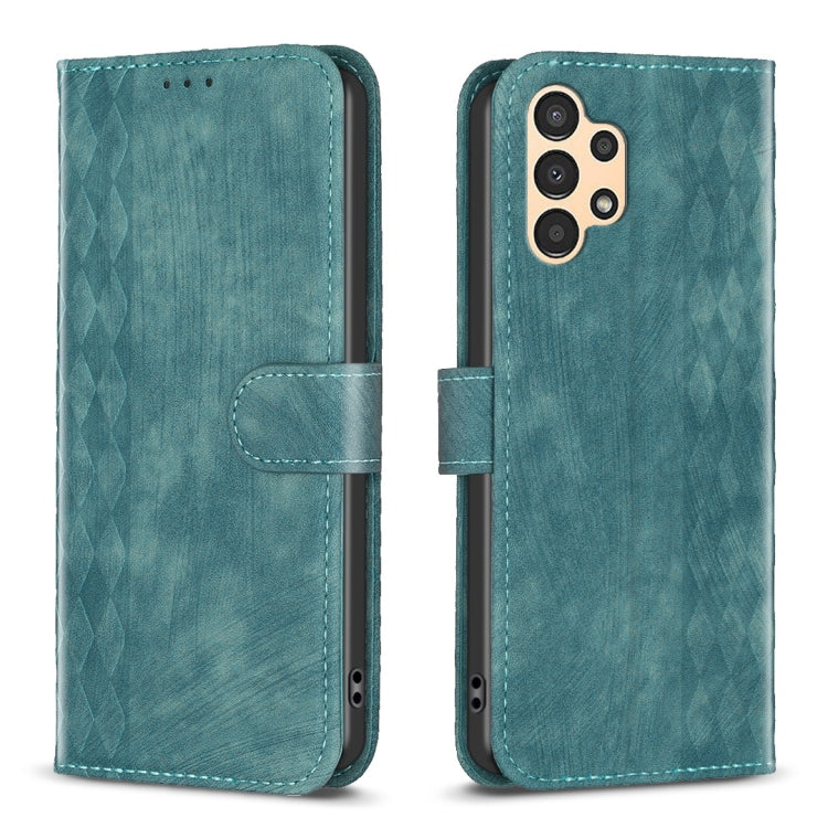 Plaid Embossed Leather Phone Case, For Samsung Galaxy A72 4G/5G, For Samsung Galaxy A73