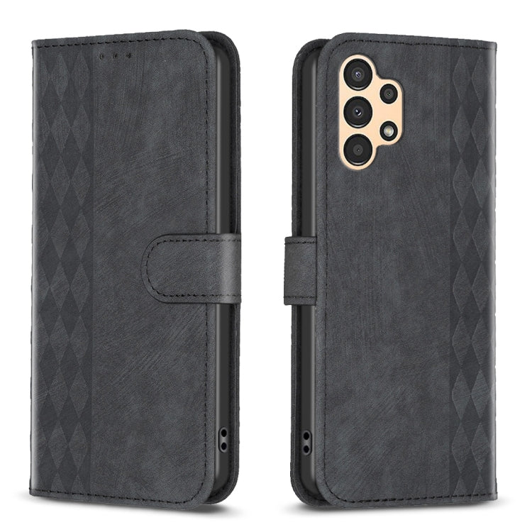 Plaid Embossed Leather Phone Case, For Samsung Galaxy A72 4G/5G, For Samsung Galaxy A73
