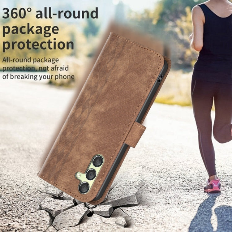 Plaid Embossed Leather Phone Case, For Samsung Galaxy A25 5G, For Samsung Galaxy S23 5G, For Samsung Galaxy S24+ 5G, For Samsung Galaxy S23 FE 5G