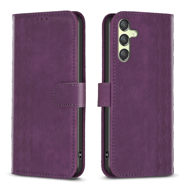 Plaid Embossed Leather Phone Case, For Samsung Galaxy A25 5G, For Samsung Galaxy S23 5G, For Samsung Galaxy S24+ 5G, For Samsung Galaxy S23 FE 5G