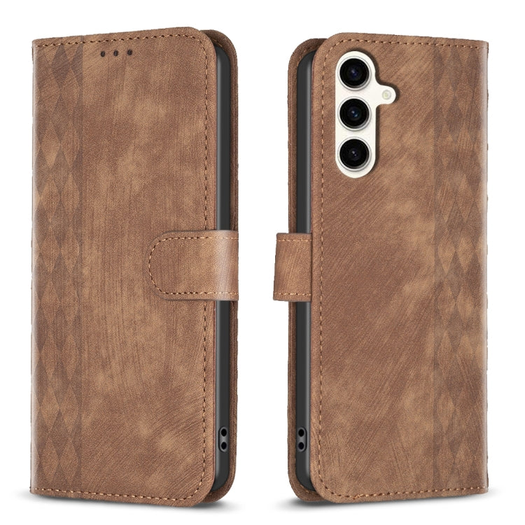 Plaid Embossed Leather Phone Case, For Samsung Galaxy A25 5G, For Samsung Galaxy S23 5G, For Samsung Galaxy S24+ 5G, For Samsung Galaxy S23 FE 5G