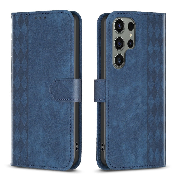 Plaid Embossed Leather Phone Case, For Samsung Galaxy A55, For Samsung Galaxy A35, For Samsung Galaxy S24 Ultra 5G, For Samsung Galaxy A15