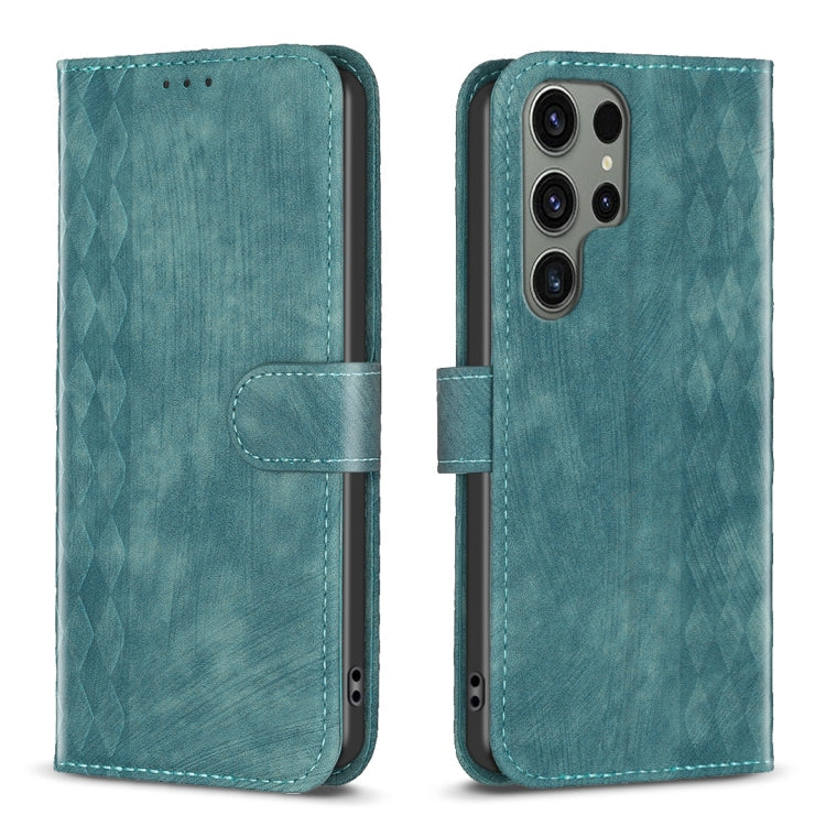 Plaid Embossed Leather Phone Case, For Samsung Galaxy A55, For Samsung Galaxy A35, For Samsung Galaxy S24 Ultra 5G, For Samsung Galaxy A15