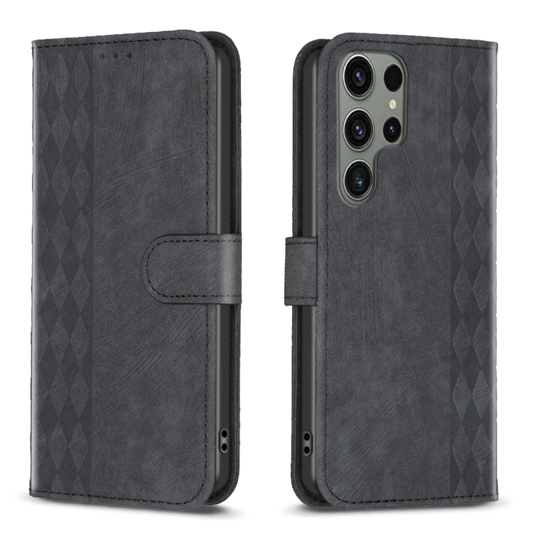 Plaid Embossed Leather Phone Case, For Samsung Galaxy A55, For Samsung Galaxy A35, For Samsung Galaxy S24 Ultra 5G, For Samsung Galaxy A15