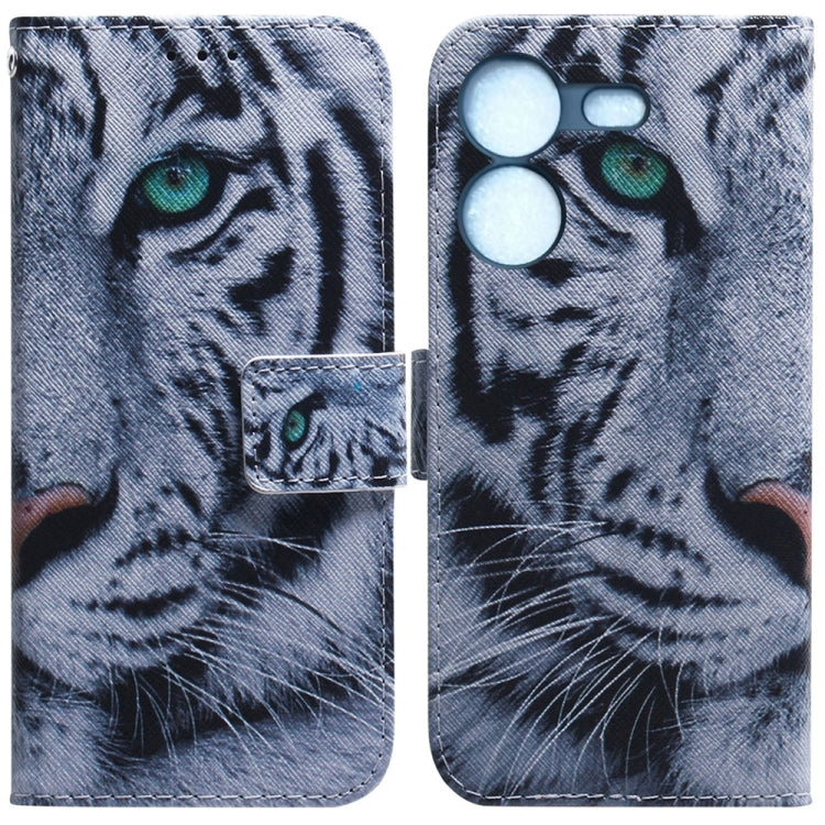 Coloured Drawing Flip Leather Phone Case, For Tecno Pova 5