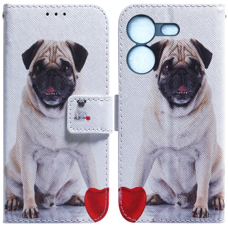 Coloured Drawing Flip Leather Phone Case, For Tecno Pova 5