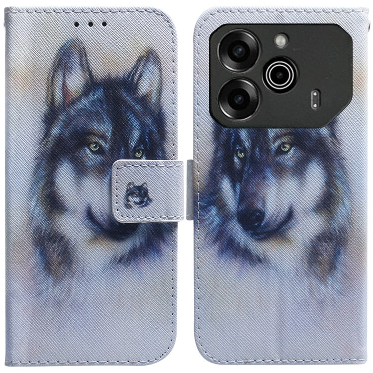 Coloured Drawing Flip Leather Phone Case, For Tecno Pova 6 Neo, For Tecno Pova 6 Pro / Pova 6