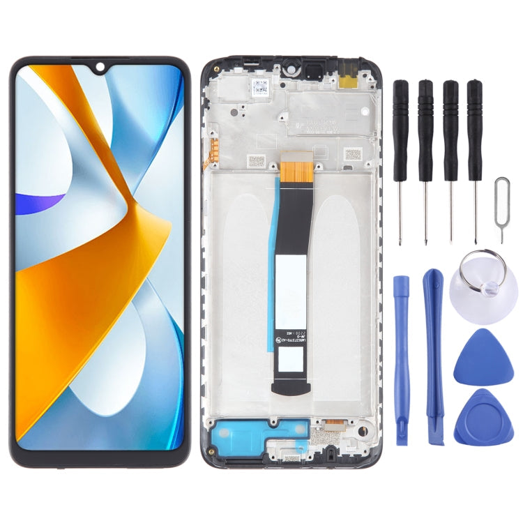 OLED Material LCD Screen For Digitizer Full Assembly with Frame, For Xiaomi Redmi A2, For Xiaomi Redmi A2+, For Xiaomi Poco C40, For Xiaomi Redmi 10 India, For Xiaomi Redmi 10C, For Xiaomi Poco X3 GT