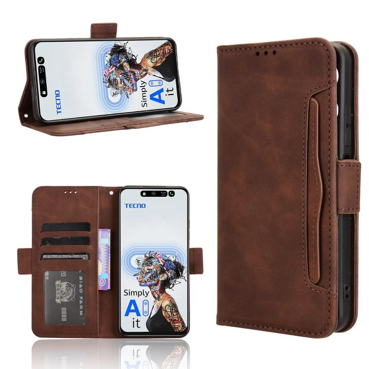Skin Feel Calf Texture Card Slots Leather Phone Case, For Tecno Pova 6 Neo 5G / Spark 30 5G, For Tecno Spark 30 Pro 4G, For Tecno Spark 30 4G, For Tecno Spark Go 1 / Pop 9 / Spark Go 2025
