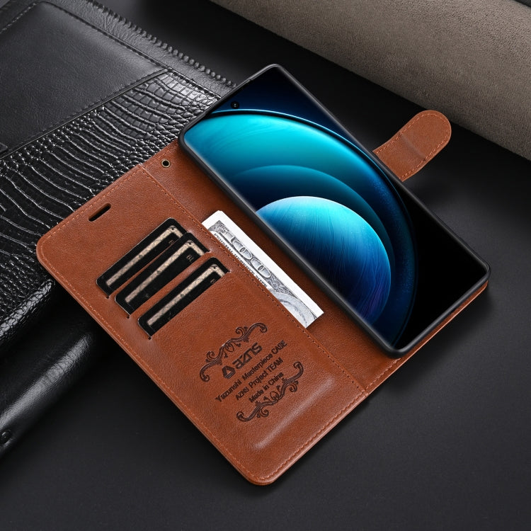 For vivo X100 5G AZNS Sheepskin Texture Flip Leather Phone Case(Black)