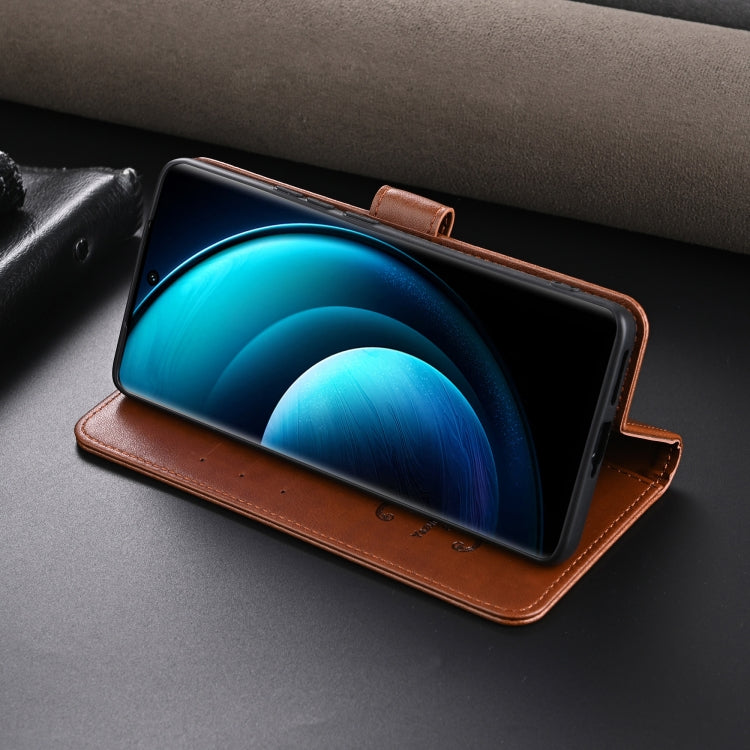For vivo X100 5G AZNS Sheepskin Texture Flip Leather Phone Case(Black)