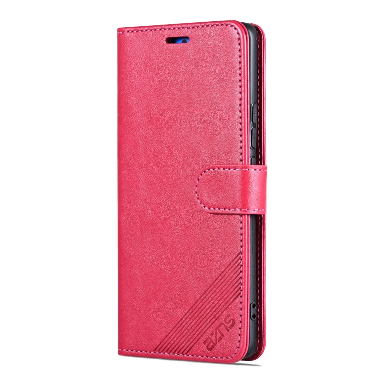 For vivo X100 5G AZNS Sheepskin Texture Flip Leather Phone Case(Red)