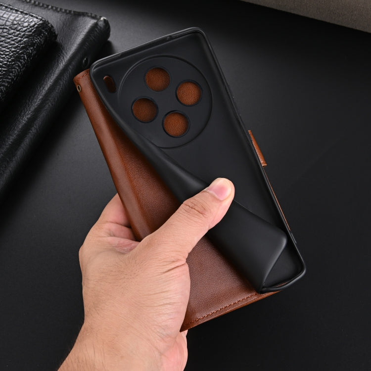 For vivo X100 5G AZNS Sheepskin Texture Flip Leather Phone Case(Brown)