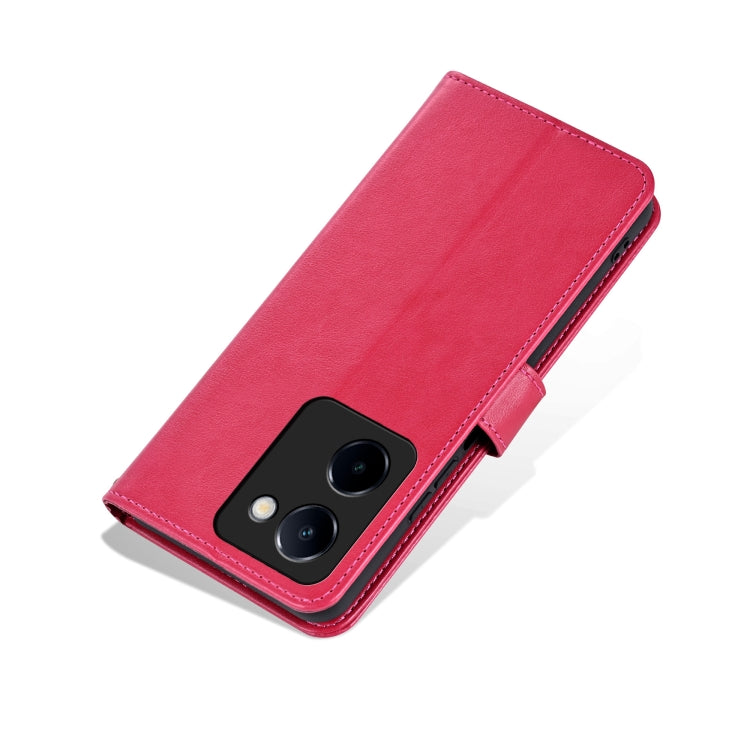 For vivo Y100i 5G AZNS Sheepskin Texture Flip Leather Phone Case(Red)