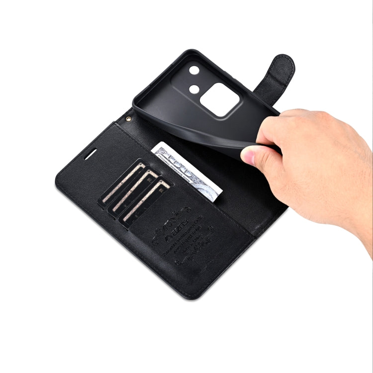 For vivo S18 AZNS Sheepskin Texture Flip Leather Phone Case(Black)