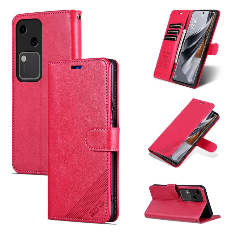 For vivo S18 AZNS Sheepskin Texture Flip Leather Phone Case(Red)