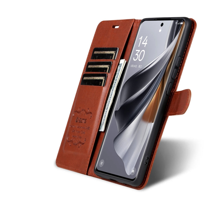 For vivo S18 Pro AZNS Sheepskin Texture Flip Leather Phone Case(Brown)