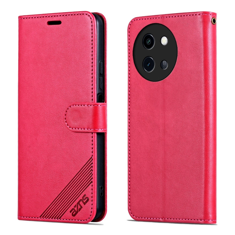 For vivo Y200i 5G / Y38 / T3X AZNS Sheepskin Texture Flip Leather Phone Case(Red)