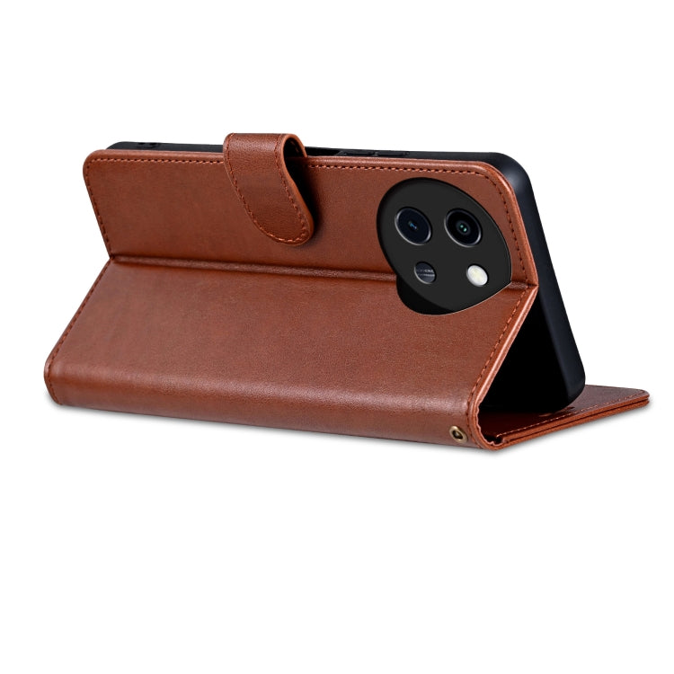 For vivo Y200i 5G / Y38 / T3X AZNS Sheepskin Texture Flip Leather Phone Case(Brown)