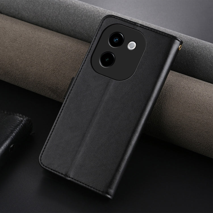 For vivo Y200 5G AZNS Sheepskin Texture Flip Leather Phone Case(Black)